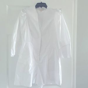 Rebecca Taylor Puff Sleeve Poplin Jumpsuit